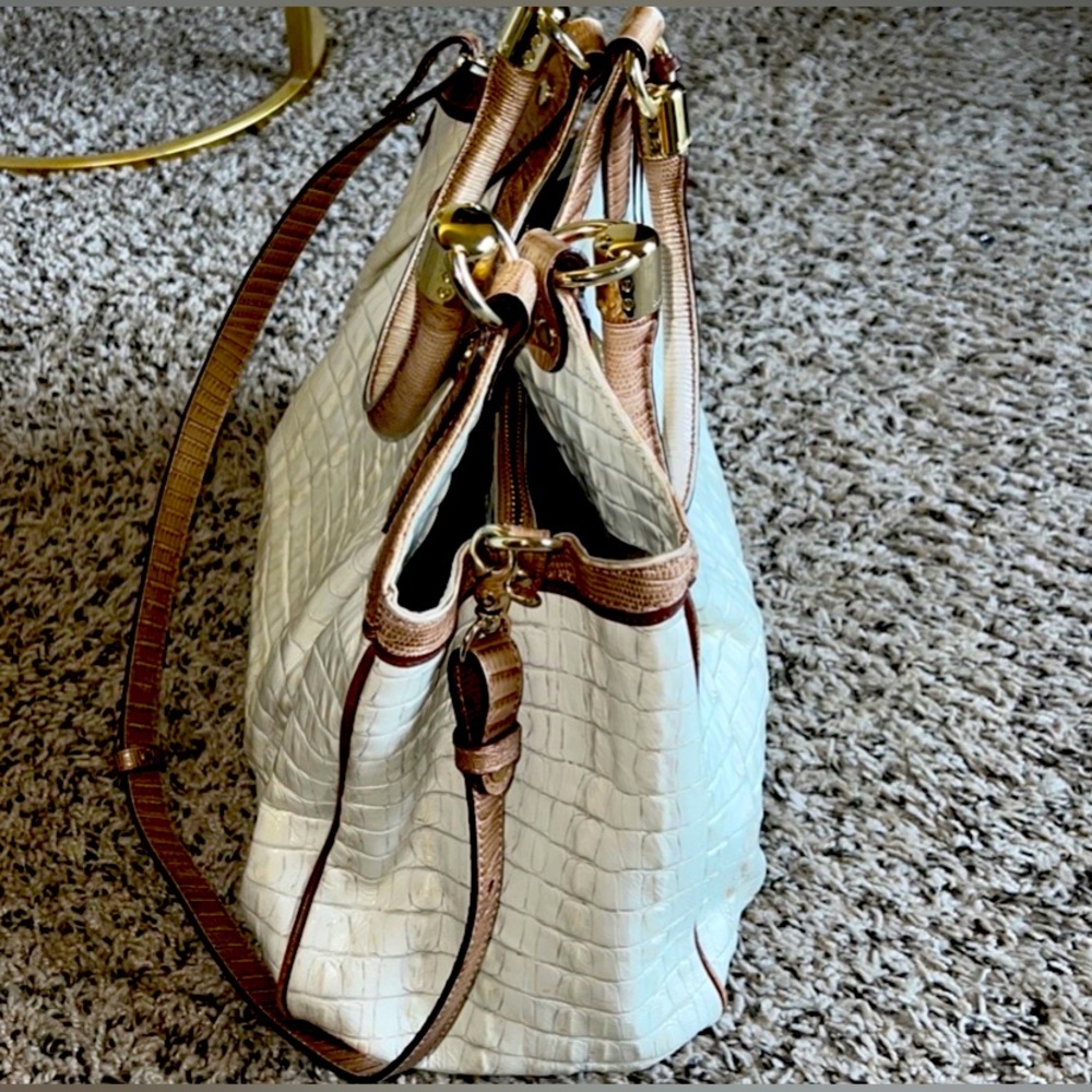Brahmin Elisa Marshmallow Tri-Color Hobo Bag - Picture 4 of 16